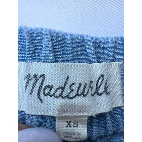 Madewell Chambray Blue 100% Cotton Pull On Shorts Edwina Wash size XS - Picture 4 of 5